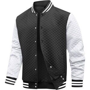 Mens Varsity Jacket Lightweight Jacket Causal Waffle Letterman Bomber Jackets